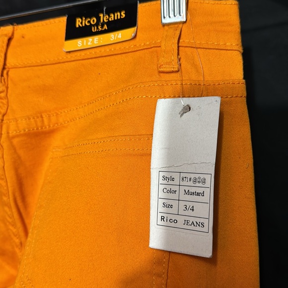 NWT Rico jeans 3/4 Do Not adjust your screen. They are mustard color. - Picture 6 of 6